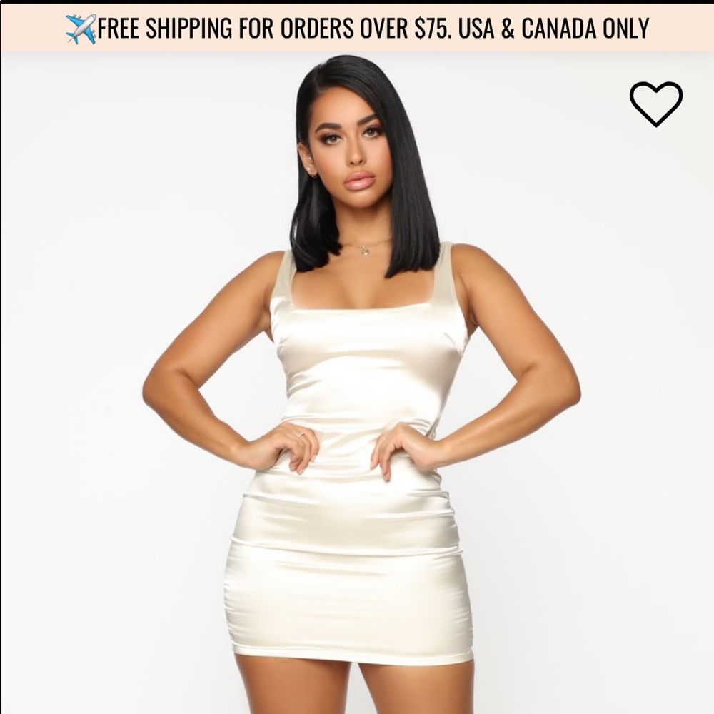 Champagne satin mini dress